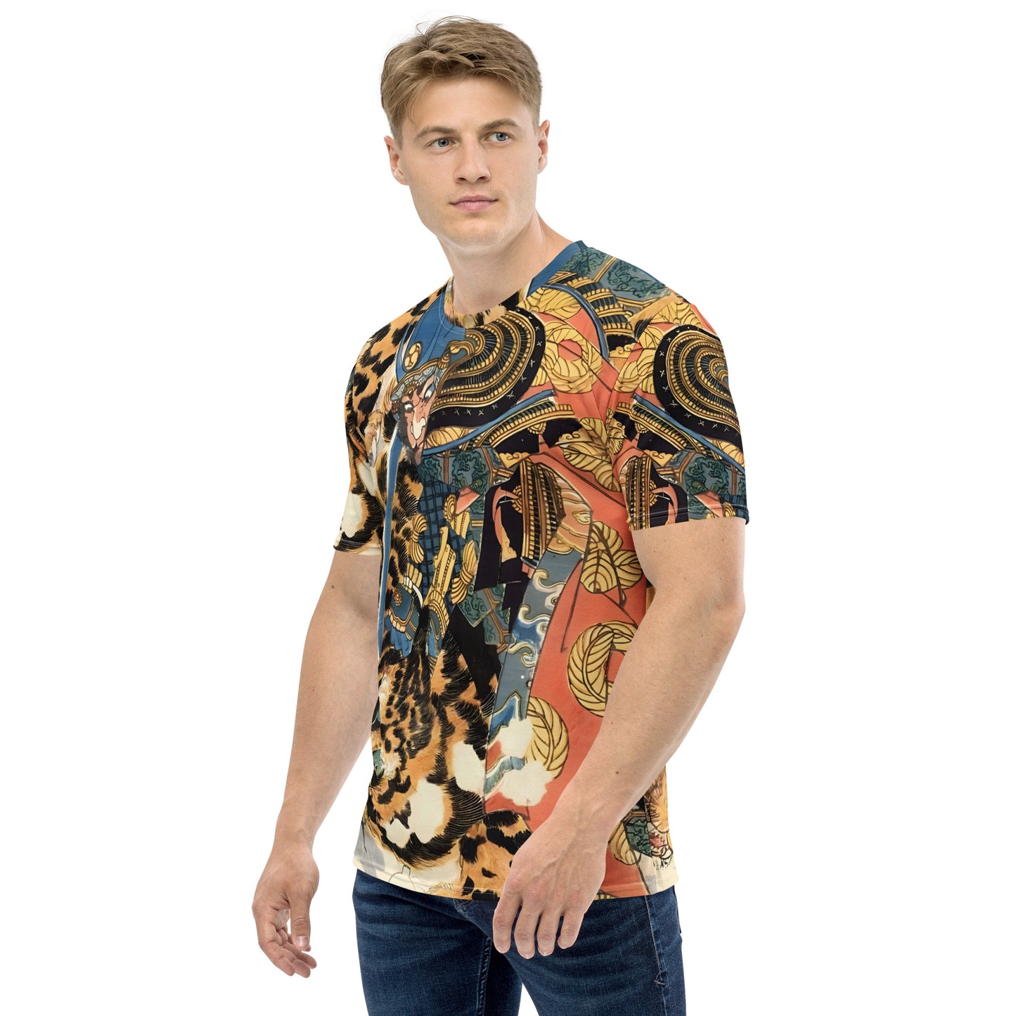 Samurai Hunts Tiger Mens T-shirt